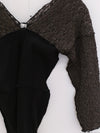 BASERANGE France organic cotton 25 early spring lace stitching long-sleeved T-shirt BAS-TONLS-LA-SU25-BLACK